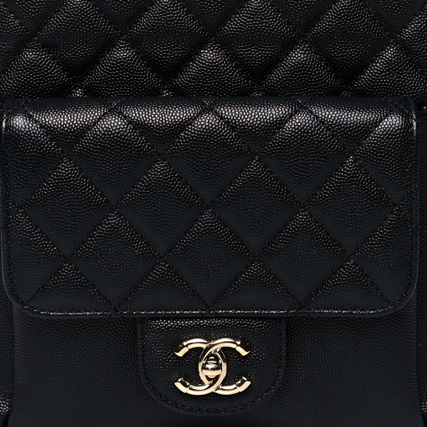 Caviar Quilted Medium Zip Around Backpack Black