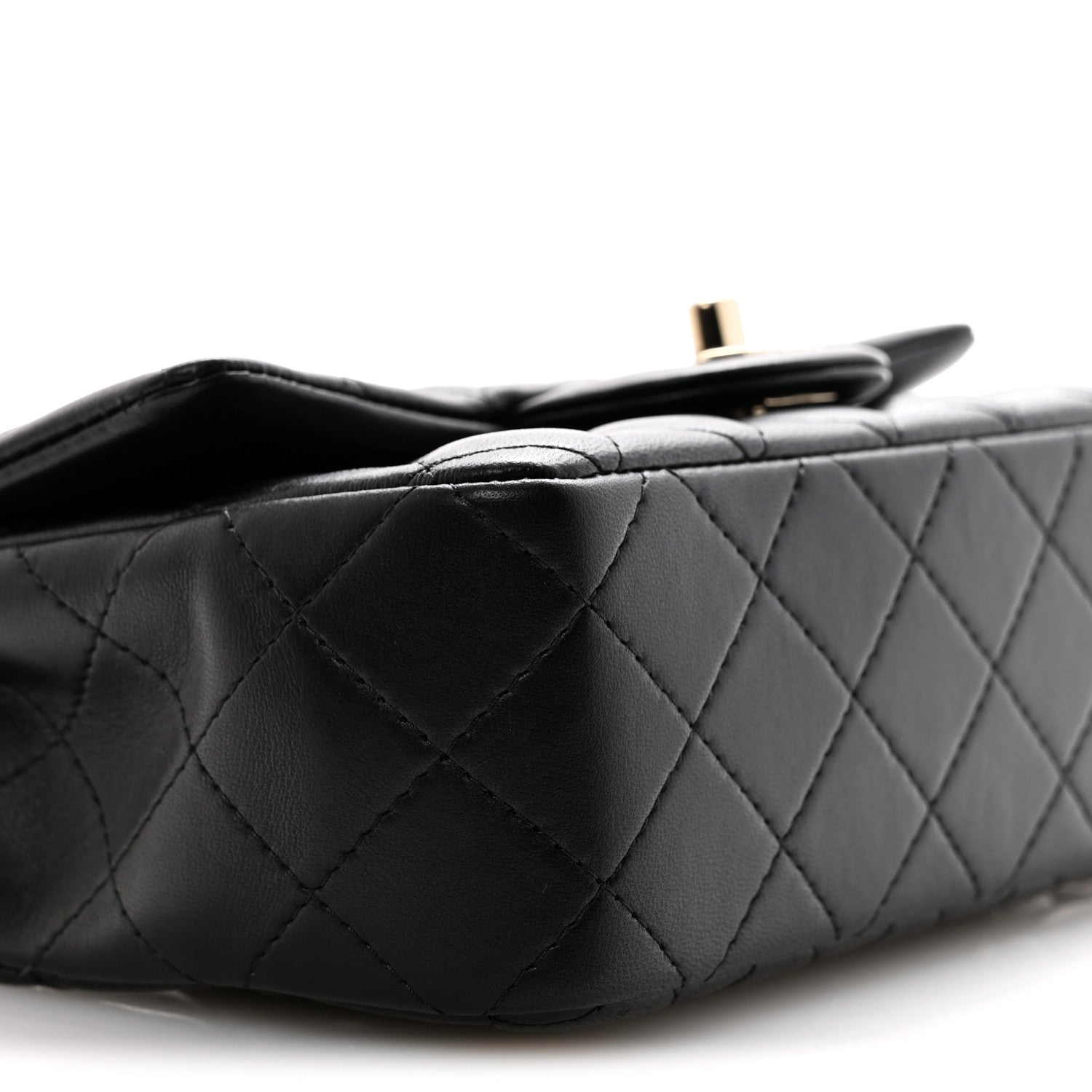 Chanel Lambskin Quilted Mini Rectangular Flap Black Black 9 of 11