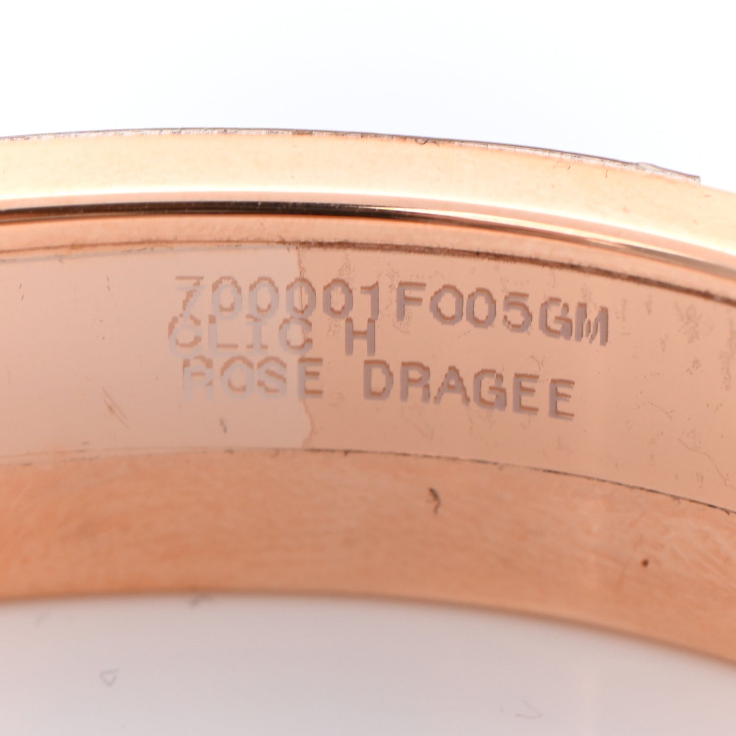 Enamel Narrow Clic Clac H Bracelet GM Rose Dragee