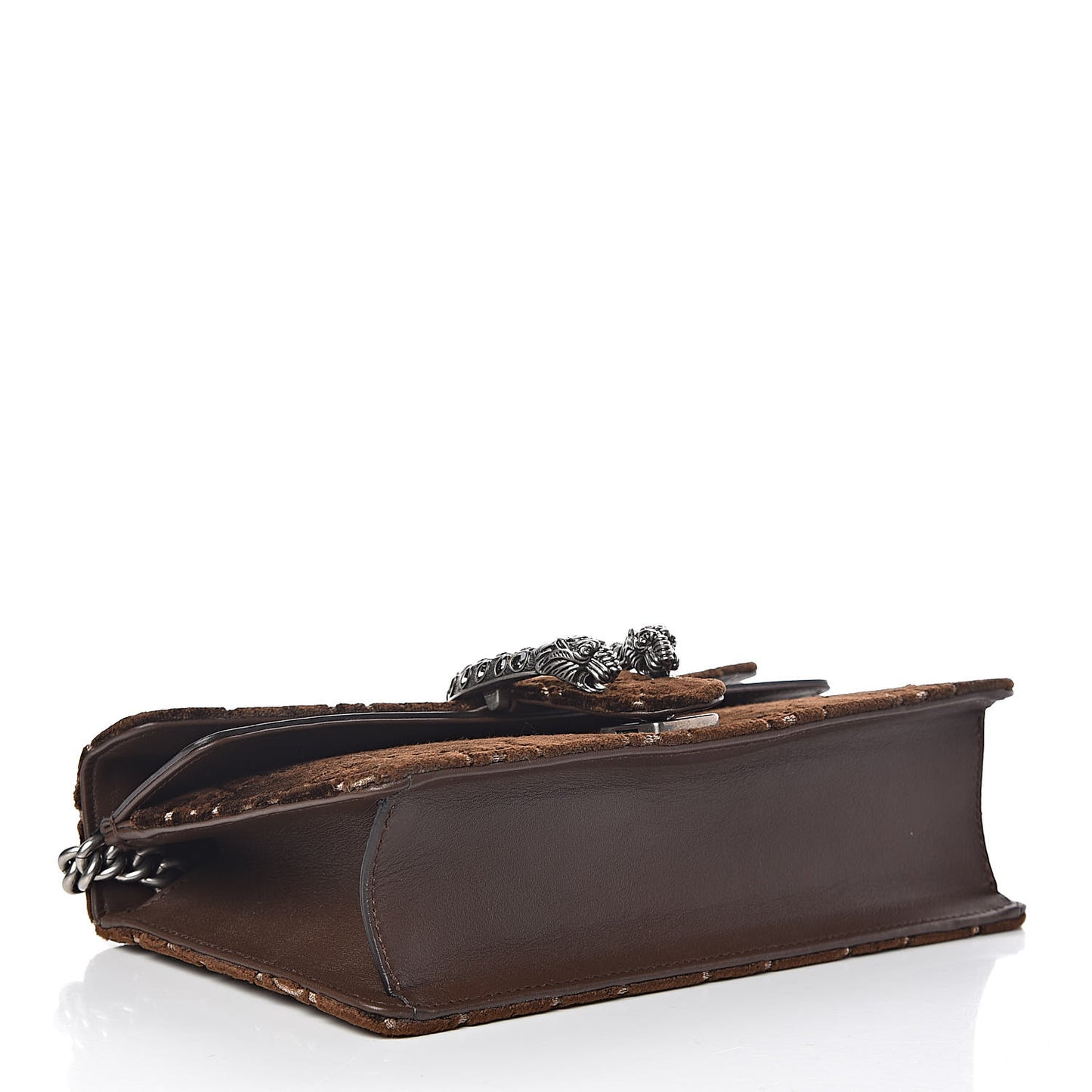 Velvet Moon Calfskin Crystal GG Monogram Small Dionysus Shoulder Bag Brown Vintage Cocoa Black Diamond