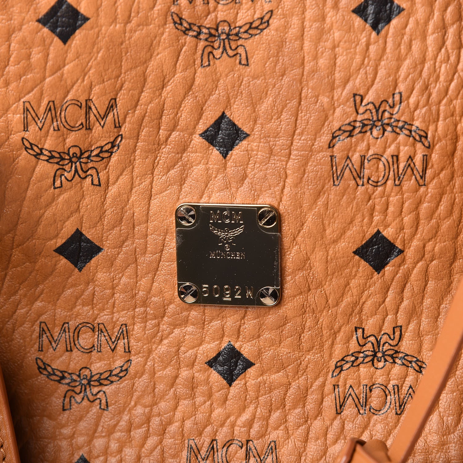 MCM Visetos Large Traveler Weekender Bag Cognac 7 of 12