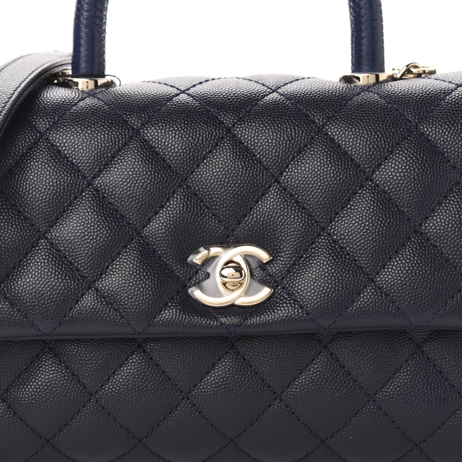 Chanel Caviar Quilted Mini Coco Handle Flap Navy Blue 10 of 10