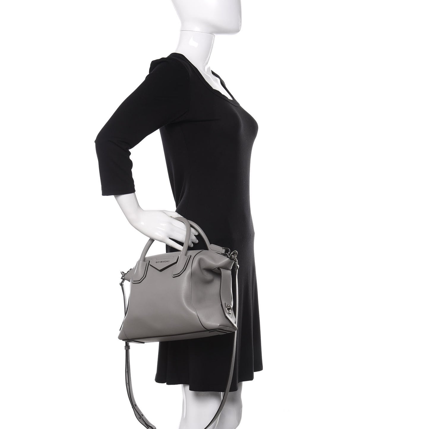 Soft Calfskin Small Antigona Pearl Grey