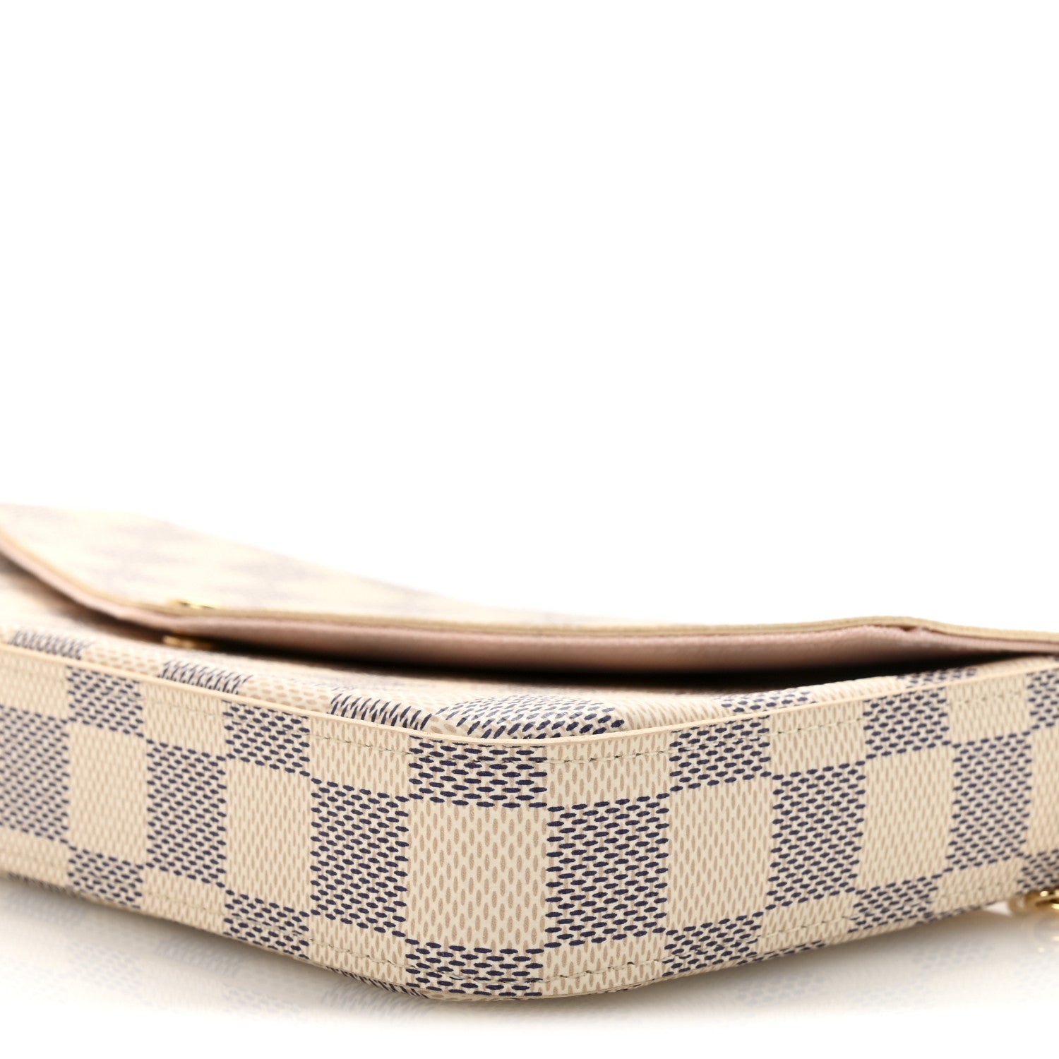 Louis Vuitton Damier Azur Pochette Felicie Chain Wallet Rose Ballerine 10 of 10