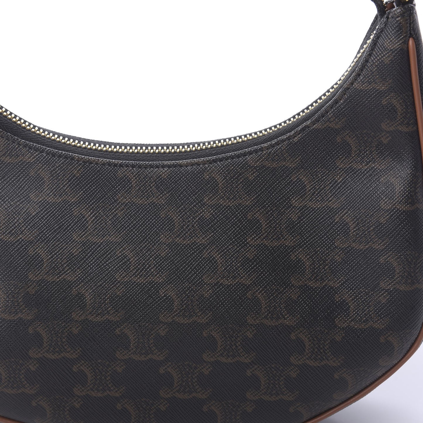 Triomphe Canvas Calfskin Ava Shoulder Bag Tan