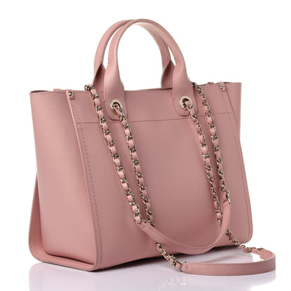 Chanel Caviar Small Studded Deauville Tote Light Pink 4 of 12