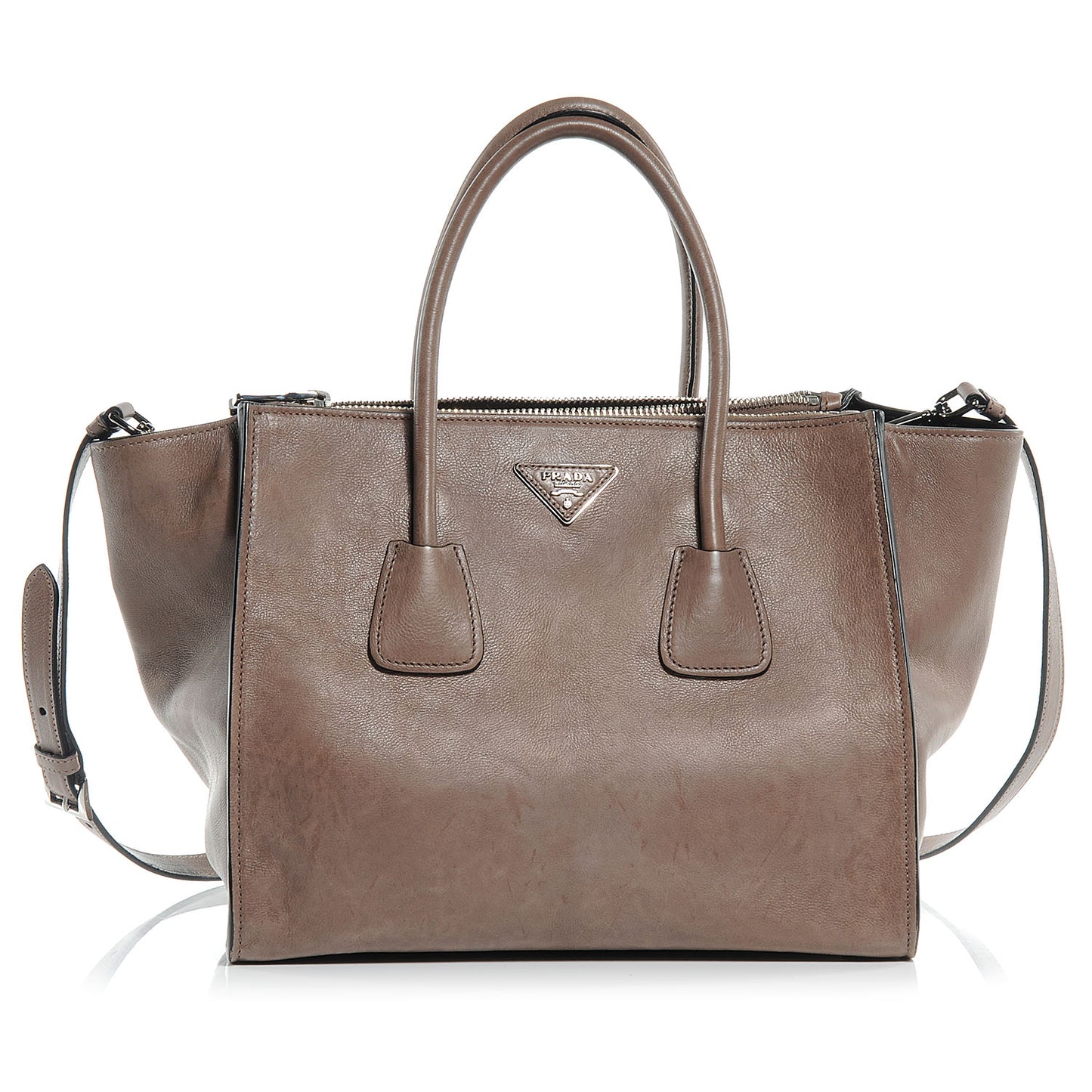 Glace Calf Twin Pocket Tote Argilla