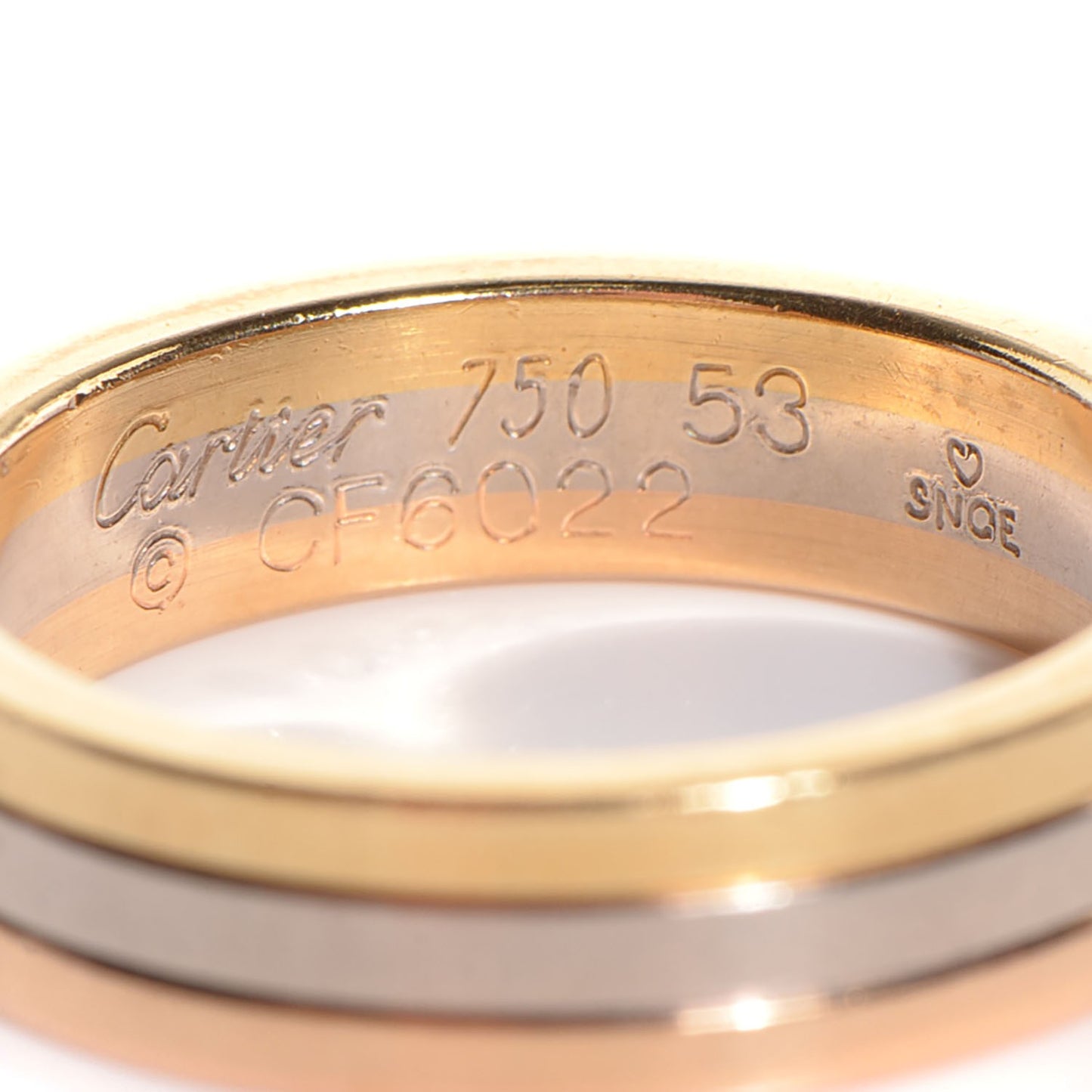 18K Pink White Yellow Gold 4.8mm Vendome Louis Cartier Wedding Band Ring 53 US 6.25