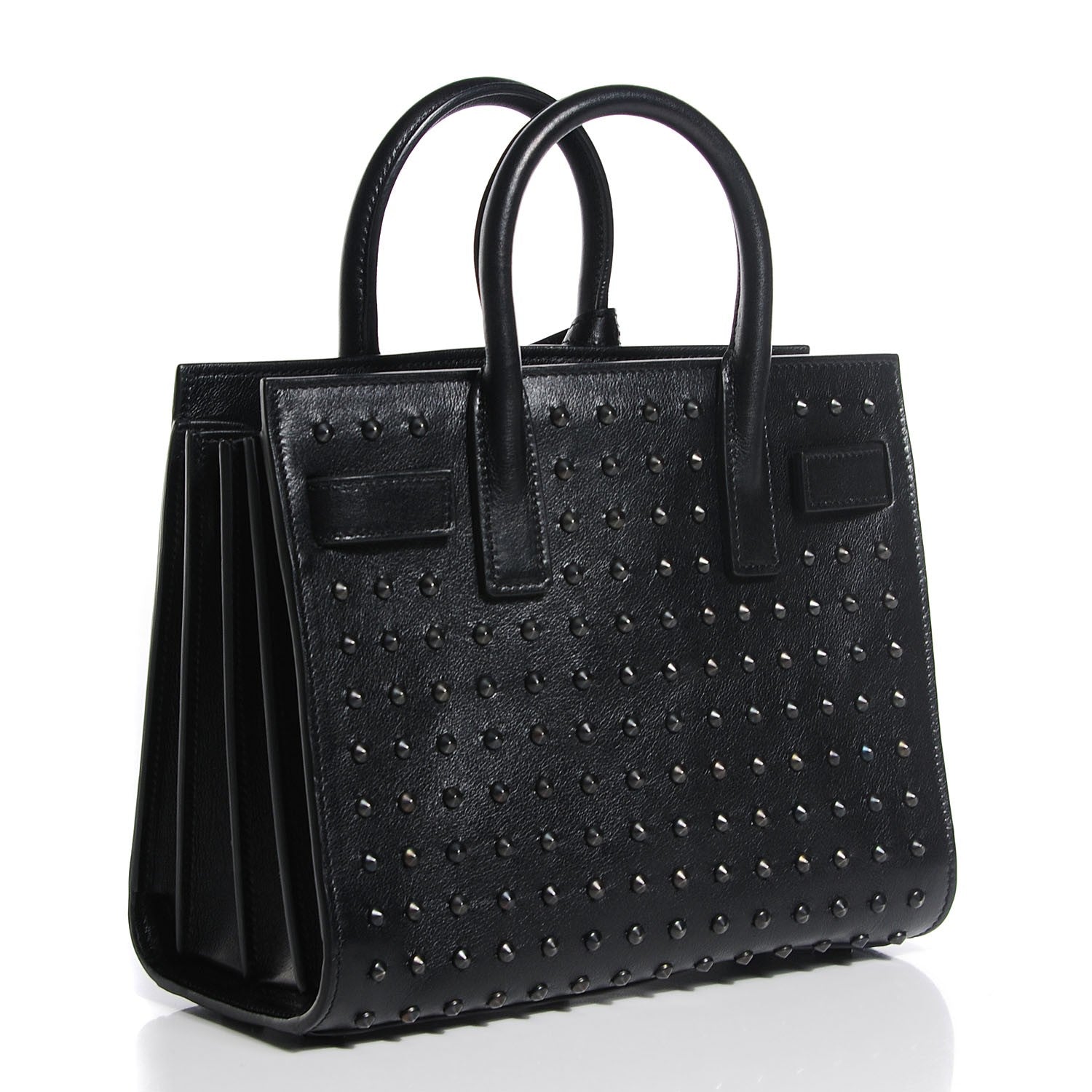 Saint Laurent Calfskin Studded Nano Sac De Jour Black 3 of 8