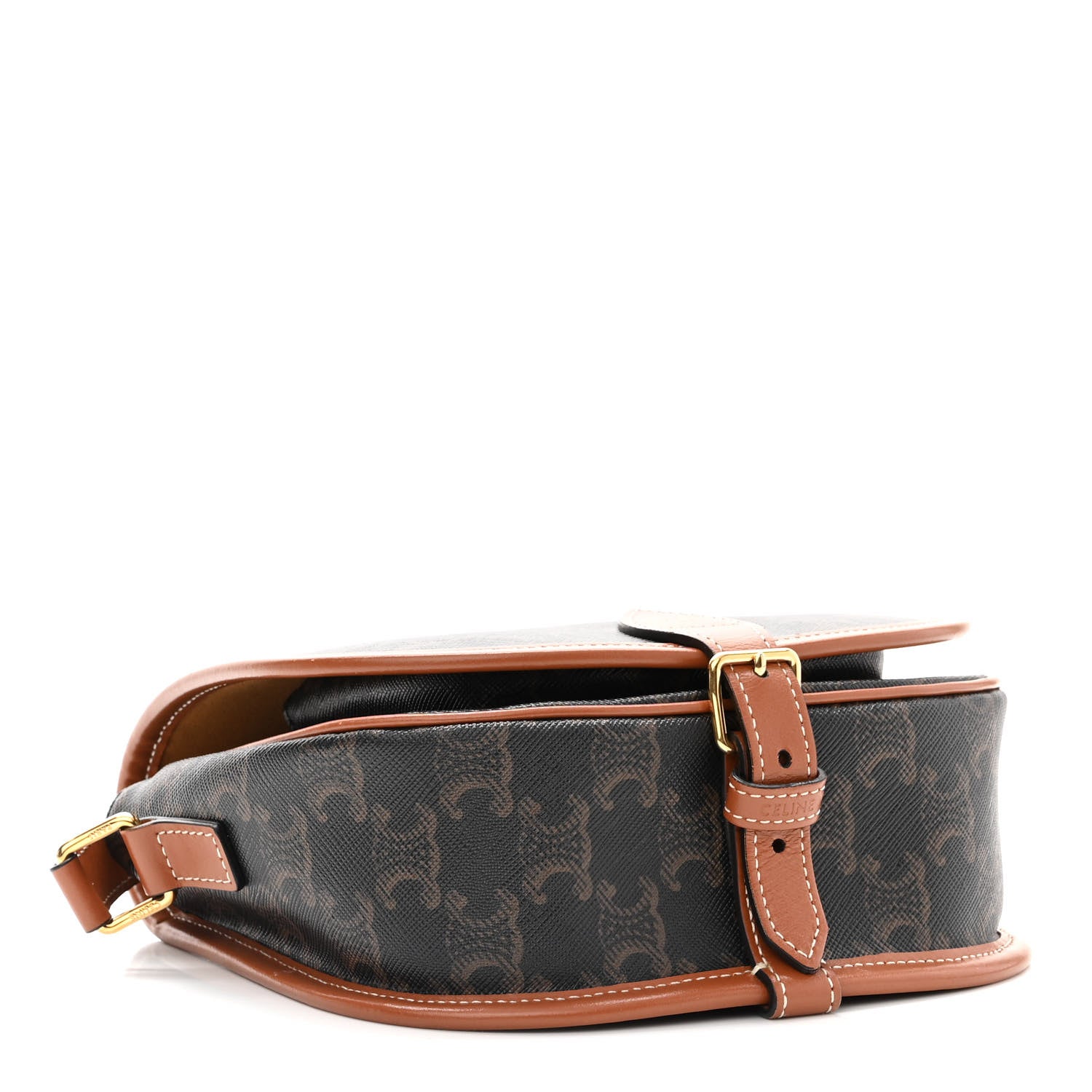 Celine Triomphe Canvas Medium Folco Bag Tan 3 of 8