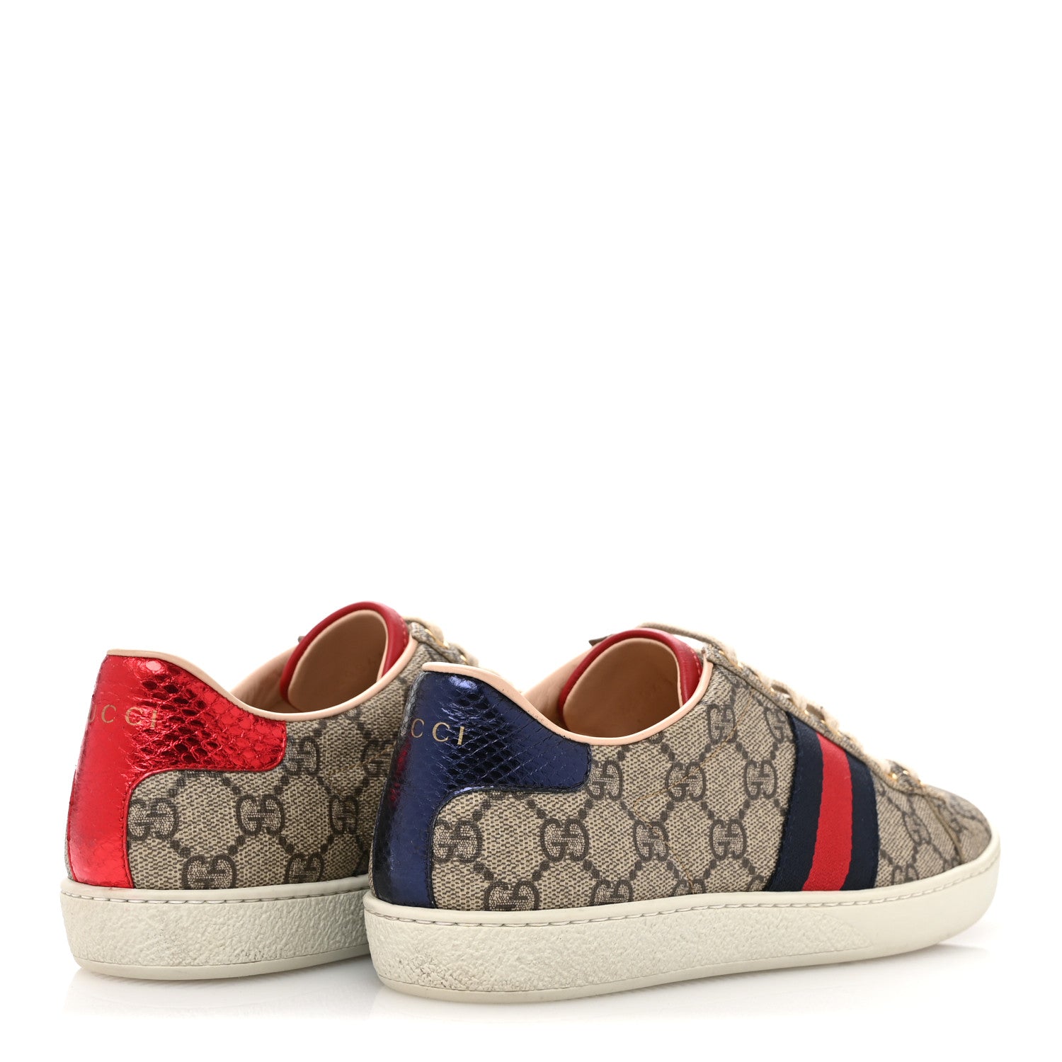 Gucci GG Supreme Monogram Womens Ace Low-Top Sneaker 36.5 Beige 5 of 10