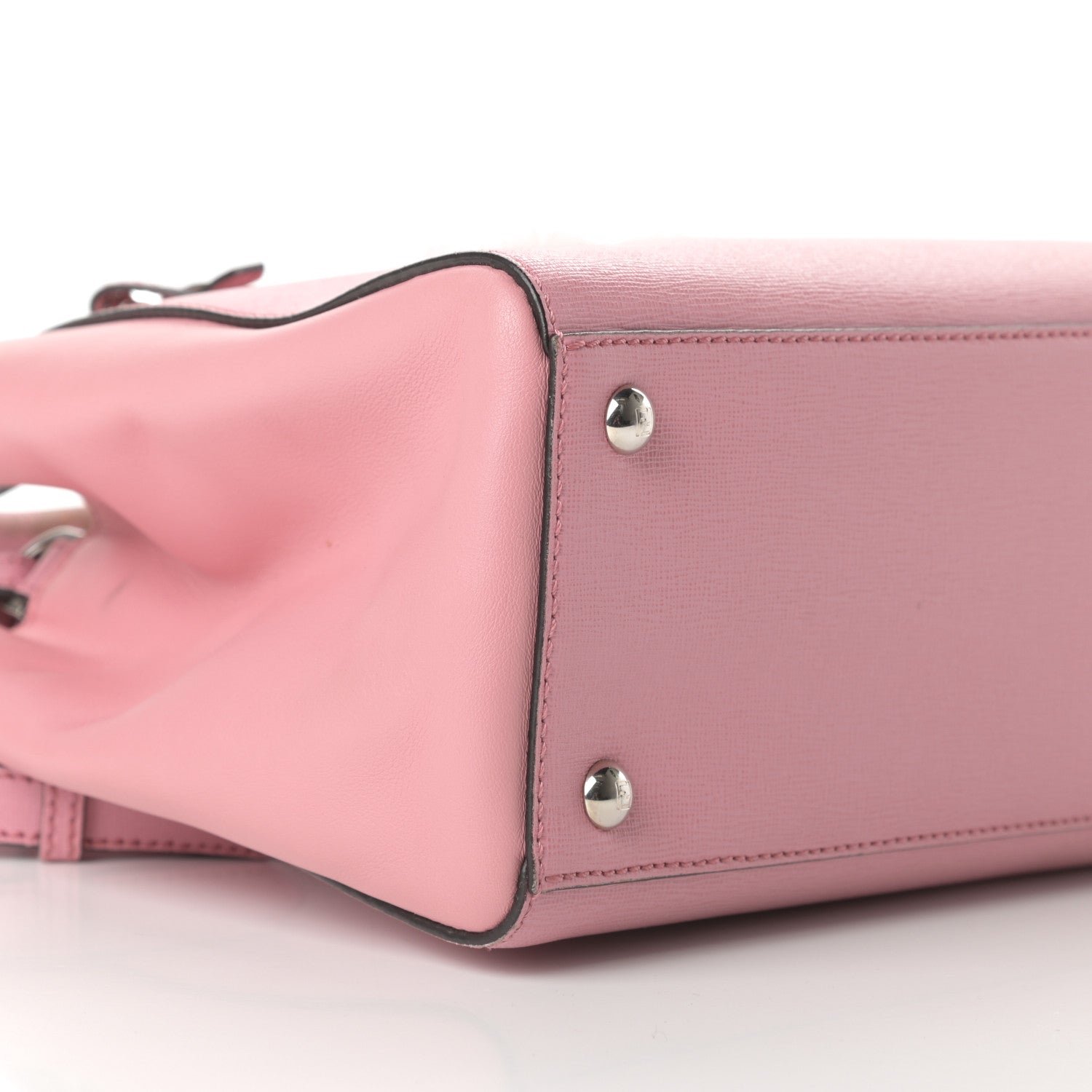 Fendi Vitello Elite Flamingo Mink Monster Charm Petite 2Jours Tote Pink Multicolor 11 of 16