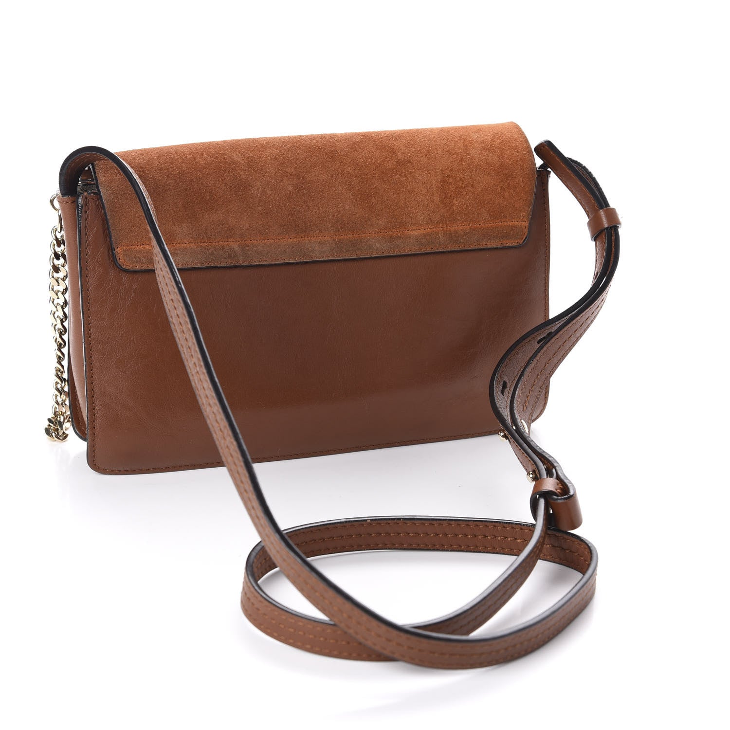Chloe Suede Calfskin Small Faye Shoulder Bag Tobacco 3 of 11