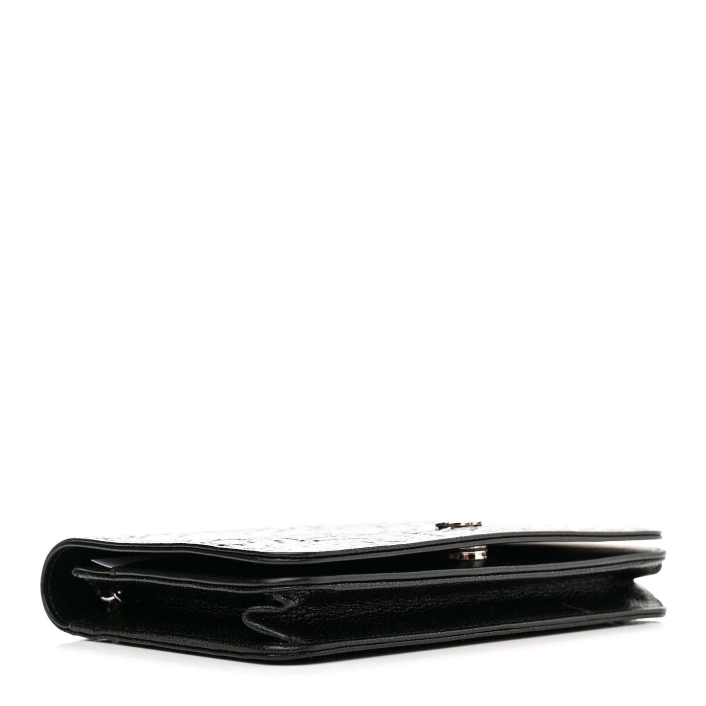 Caviar Camellia Embossed Wallet On Chain WOC Black