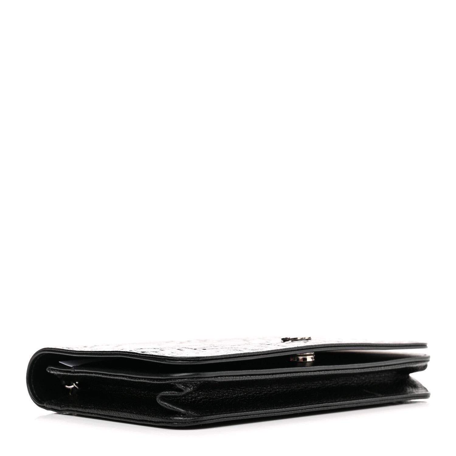 Chanel Caviar Camellia Embossed Wallet On Chain WOC Black 4 of 13