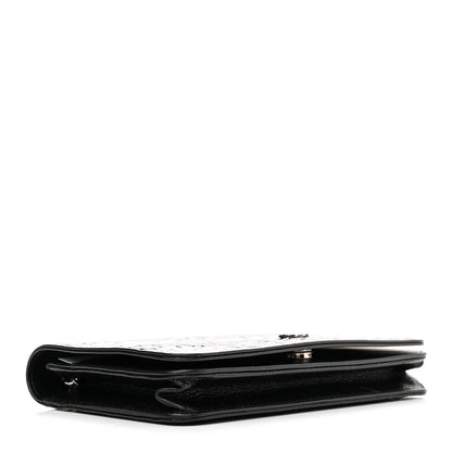 Chanel Caviar Camellia Embossed Wallet On Chain WOC Black 4 of 13