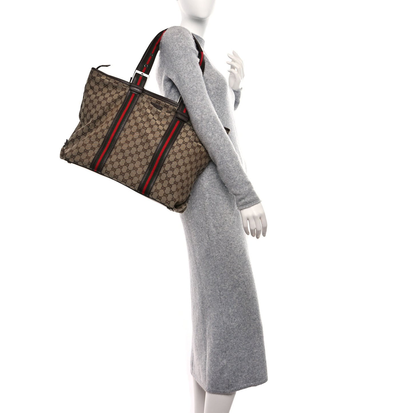 Monogram Web Large Joy Tote Dark Brown