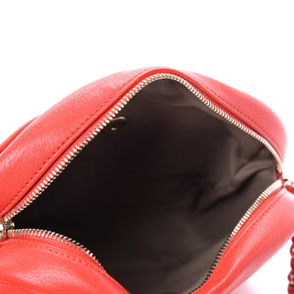 Chanel Goatskin Quilted Large Casual Trip Camera Case Bag Red 5 of 15