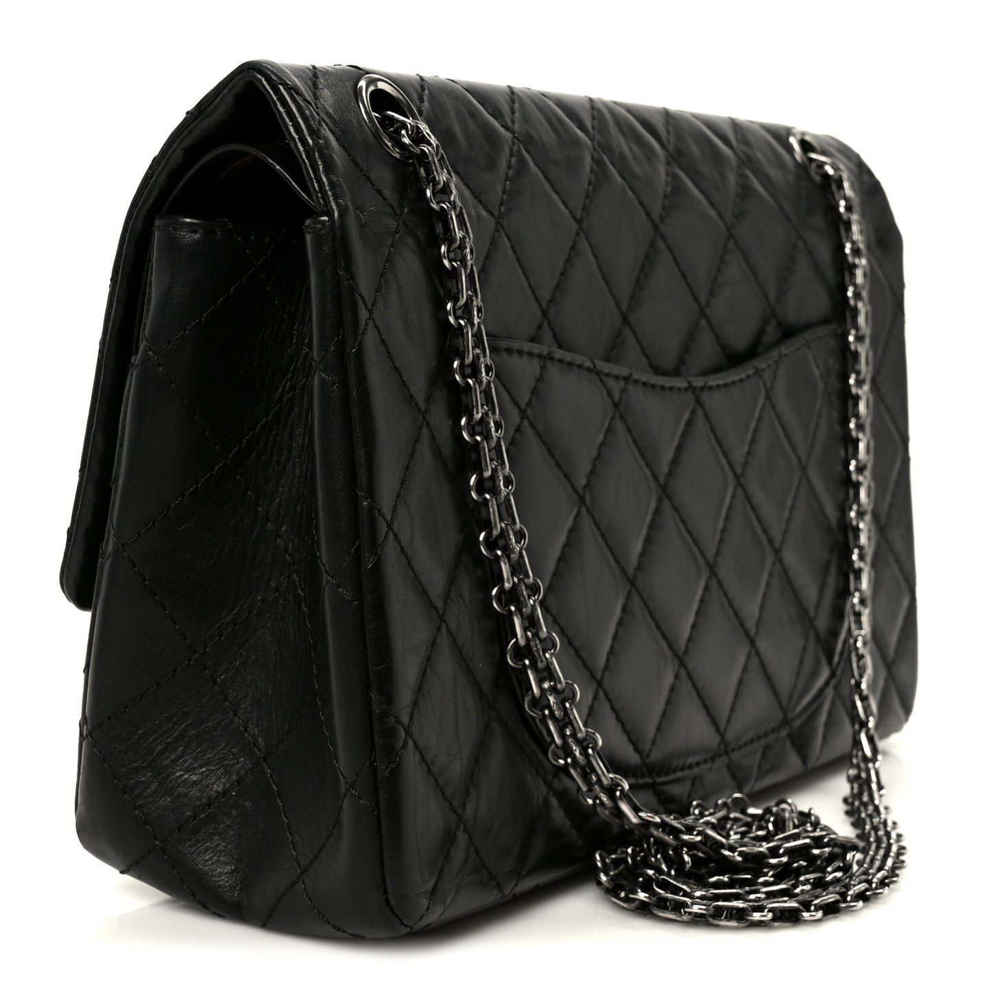 Aged Calfskin Quilted 2.55 Reissue 226 Flap Black