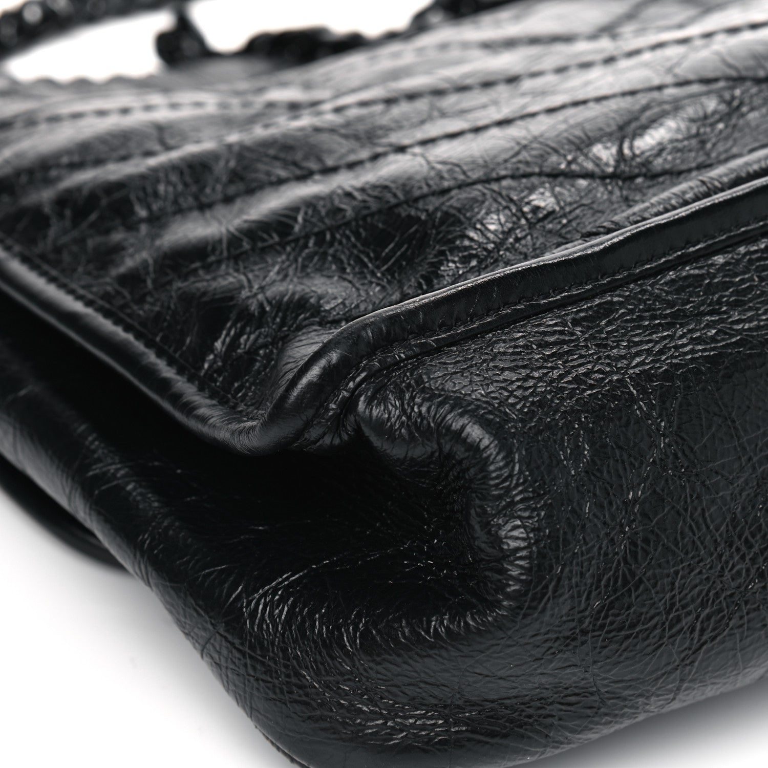 Saint Laurent Crinkled Calfskin Matelasse Monogram Medium Niki Chain Satchel Black 7 of 8