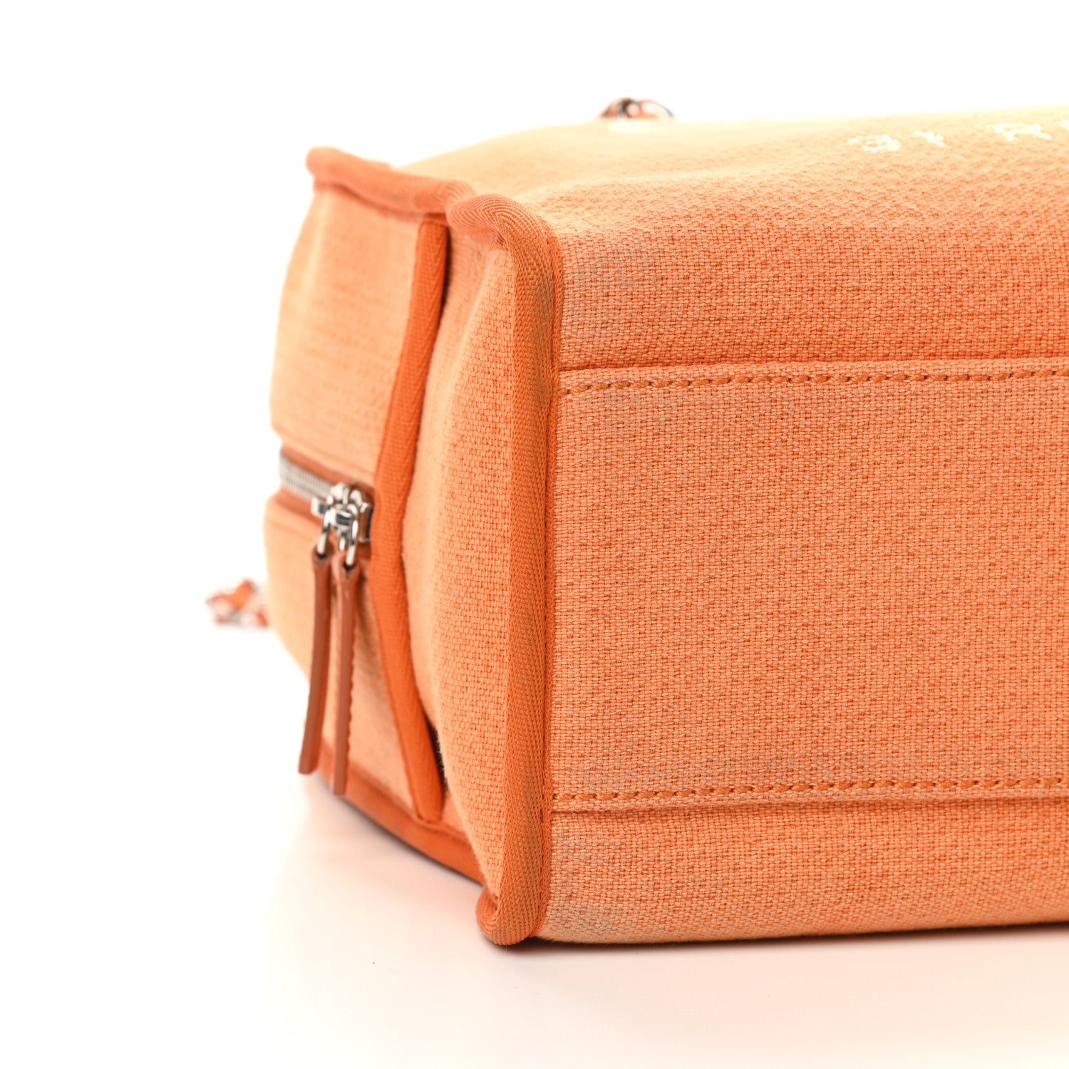 Chanel Canvas Deauville Bowling Bag Orange 8 of 9