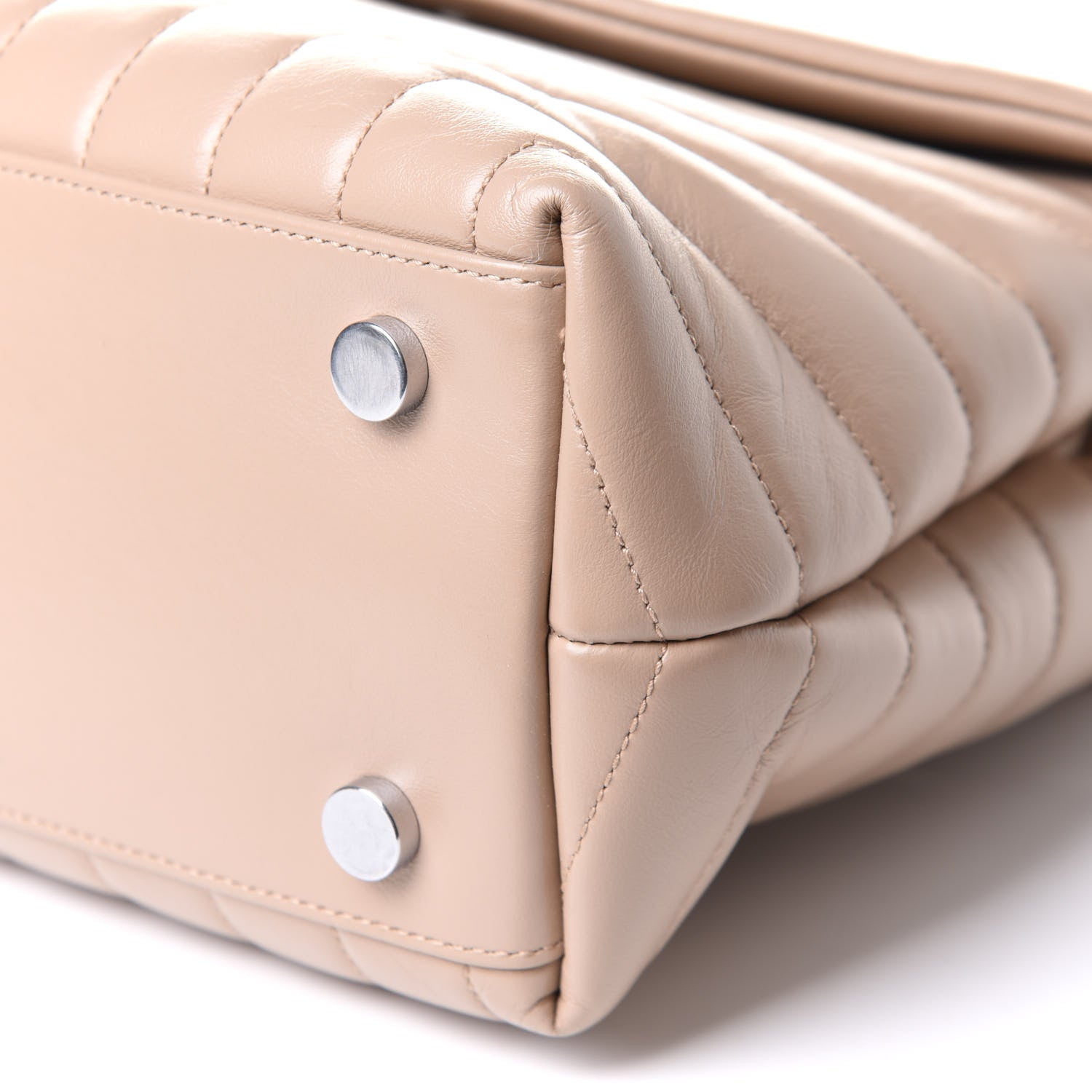Saint Laurent Calfskin Y Quilted Monogram Medium Loulou Chain Satchel Nude Powder 6 of 11