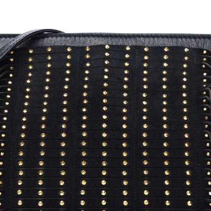 Jimmy Choo Lambskin Suede Studded Fringe Alexia Bag Black 11 of 11
