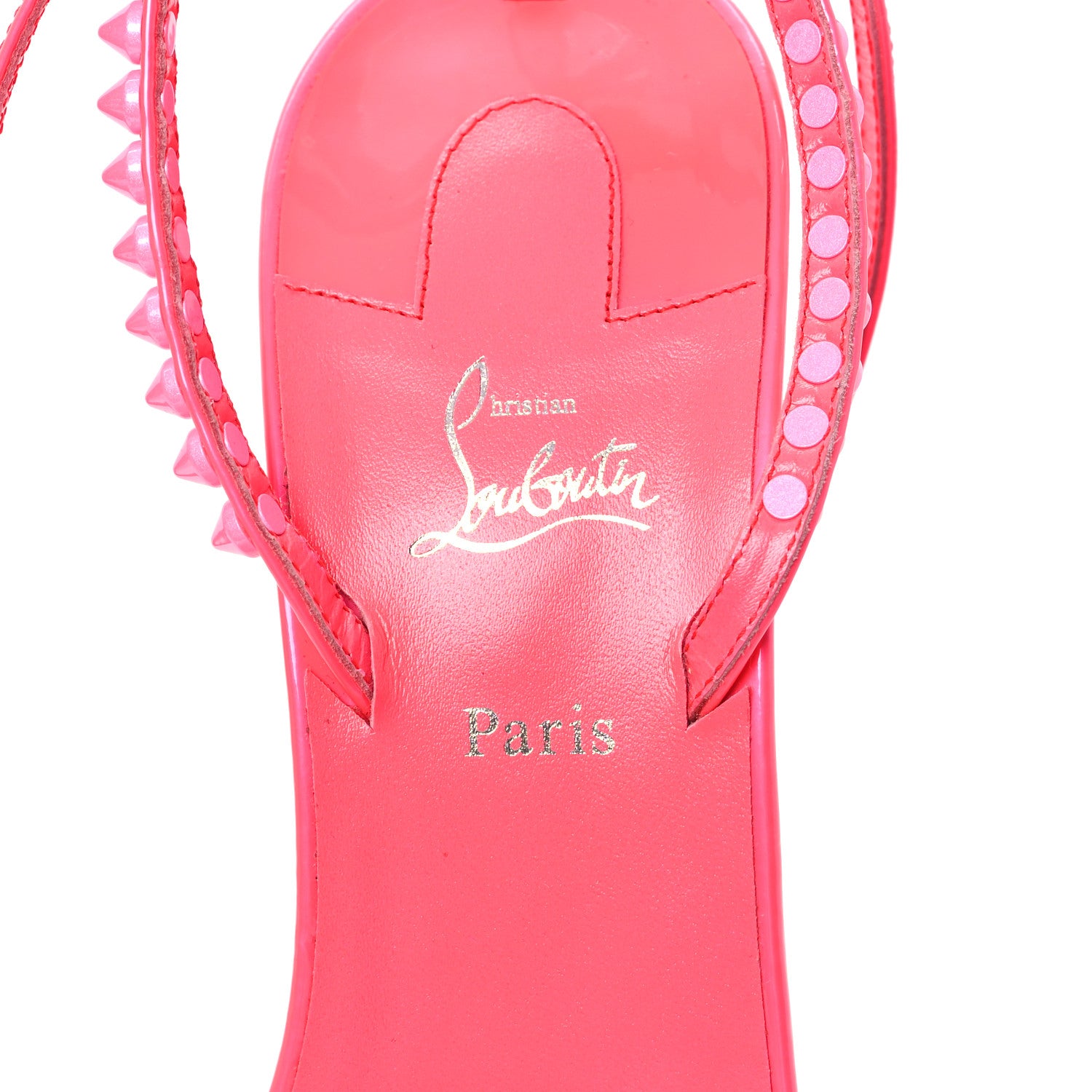 Christian Louboutin Kid Laminato So Me 100 Sandals 40.5 Pink 7 of 7