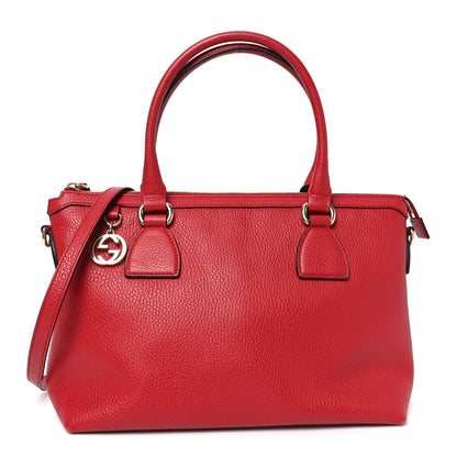 Gucci Dollar Calfskin GG Charm Satchel Red 1 of 10