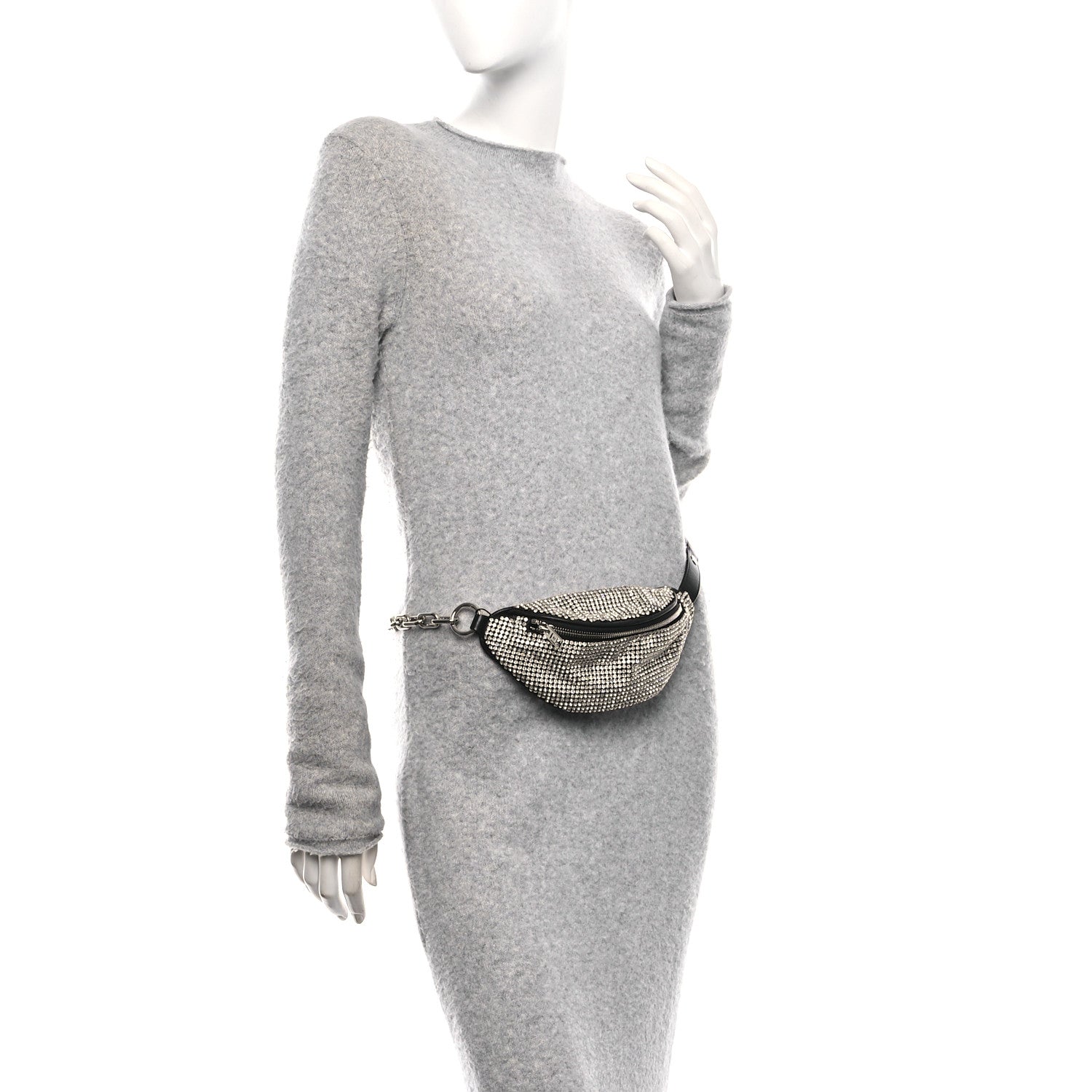 Alexander Wang Rhinestone Mesh Mini Attica Belt Bag Black 2 of 9