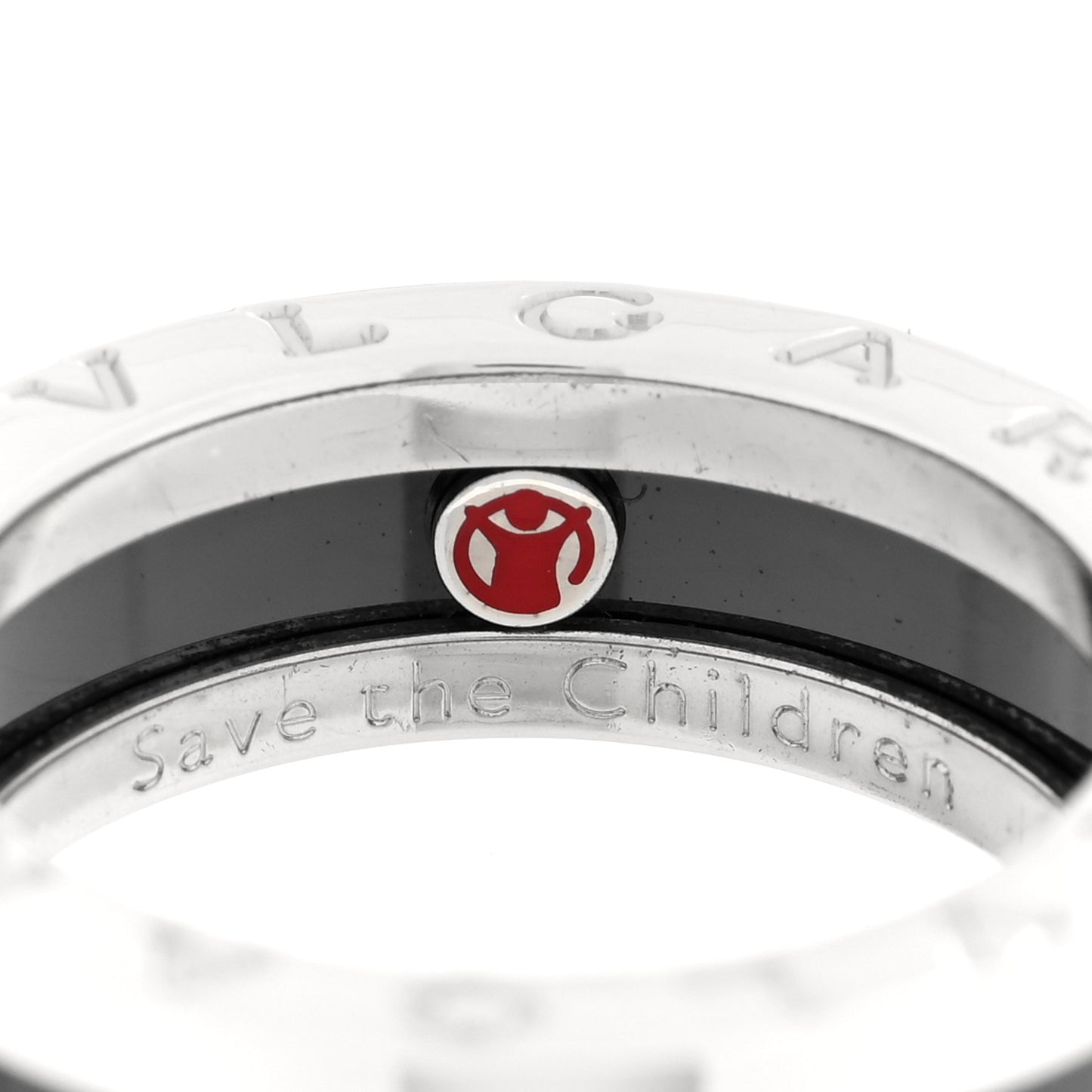 Sterling Silver Ceramic Save The Children One-Band Ring 53 6.5