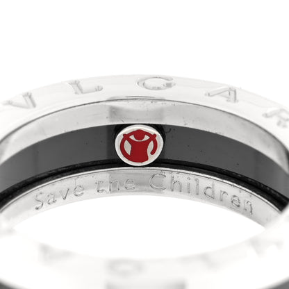 Bulgari Sterling Silver Ceramic Save The Children One-Band Ring 53 6.5 5 of 5
