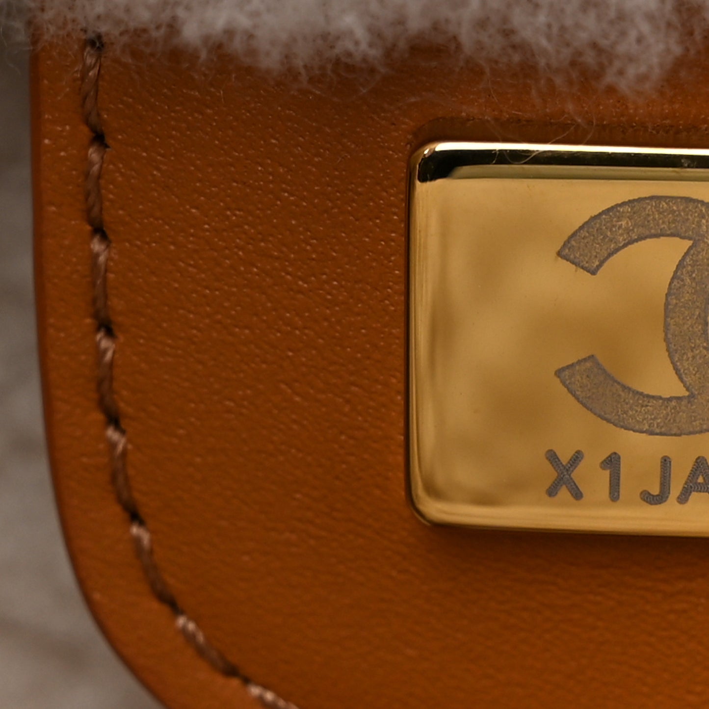 Suede Shearling Quilted Small Chanel 22 Brown White