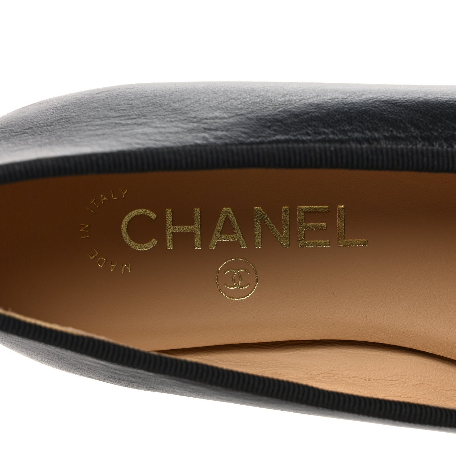 Chanel Lambskin Patent CC Cap Toe Ballerina Flats 38 Black 7 of 8