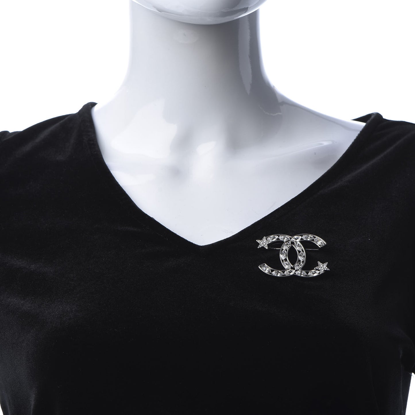 Crystal Starfall CC Brooch Silver