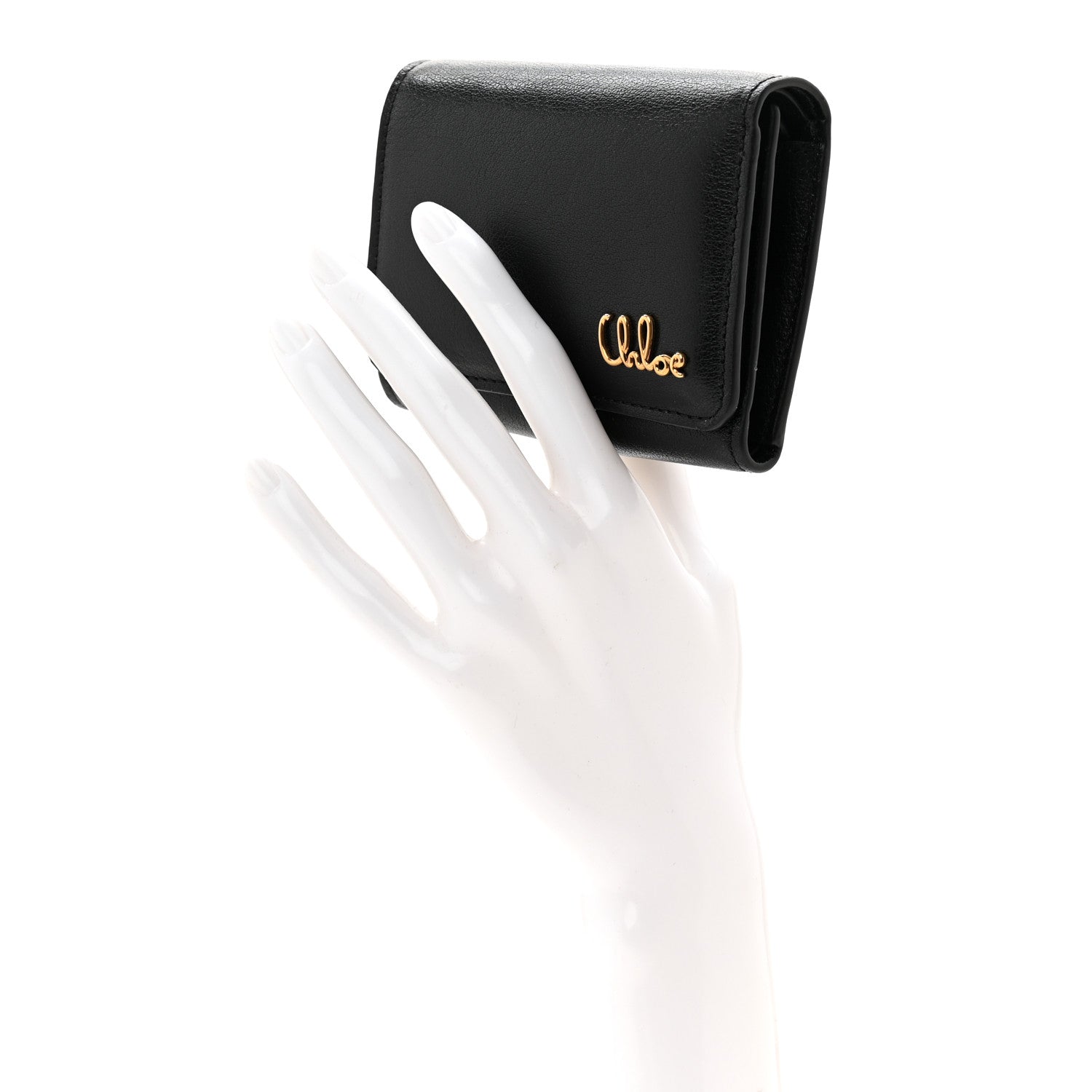 Chloe Calfskin Iconic Small Trifold Wallet Black 2 of 9