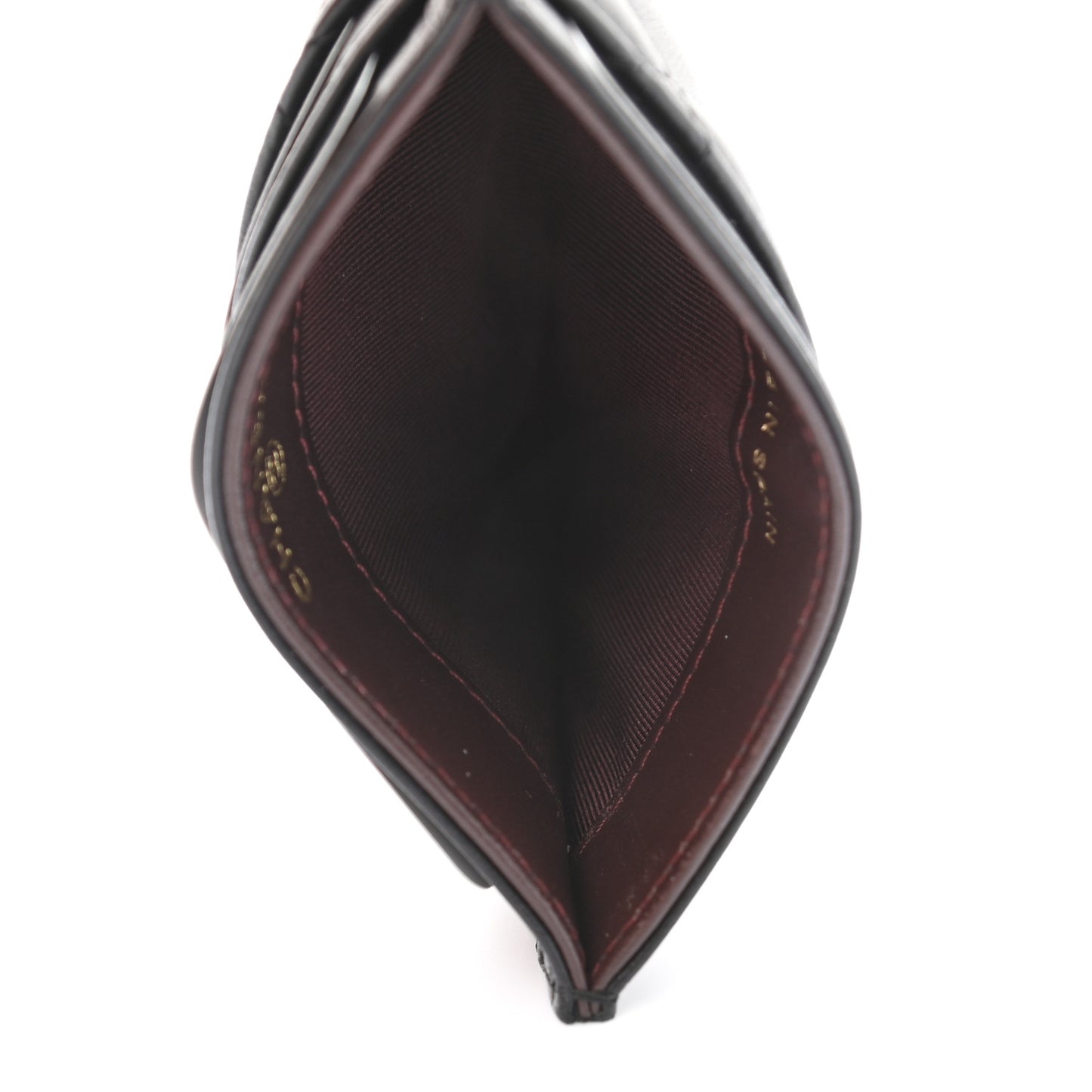 Lambskin Quilted Card Holder Black