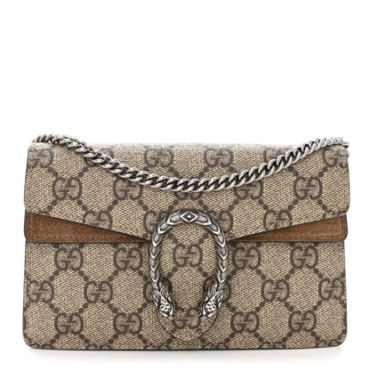 Gucci GG Supreme Monogram Super Mini Dionysus Shoulder Bag Taupe 1 of 15