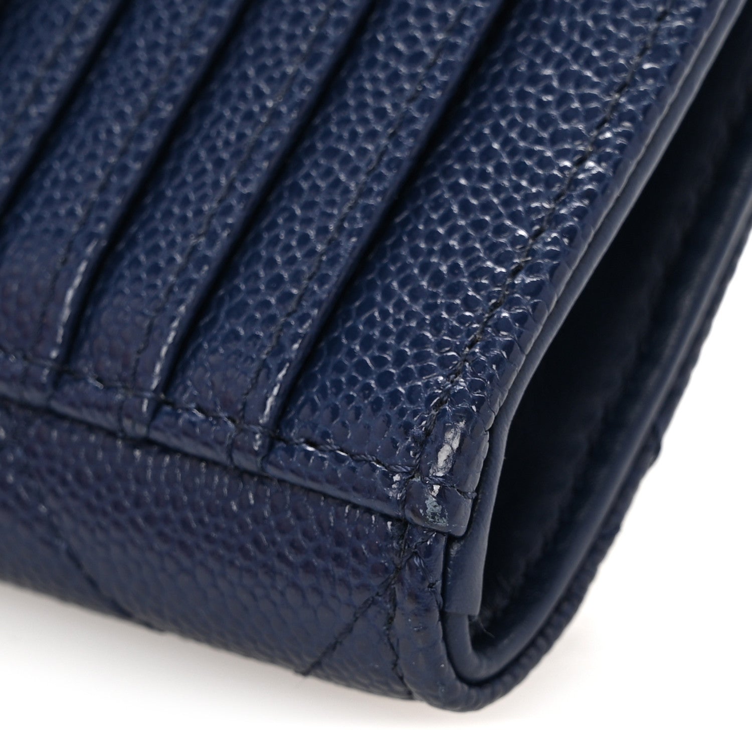 Chanel Caviar Quilted CC Zip Around Card Holder Navy 9 of 10