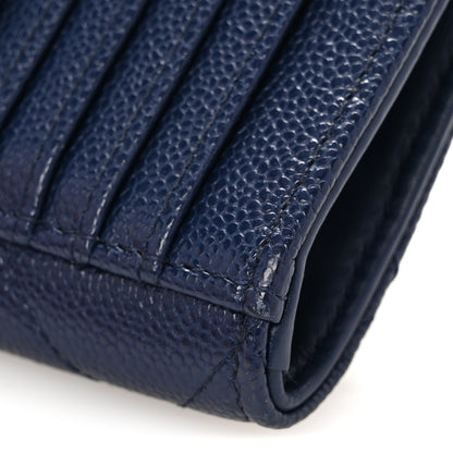 Chanel Caviar Quilted CC Zip Around Card Holder Navy 9 of 10