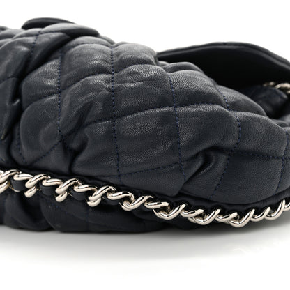 Chanel Washed Lambskin Quilted Medium Chain Around Messenger Navy Blue 10 of 13