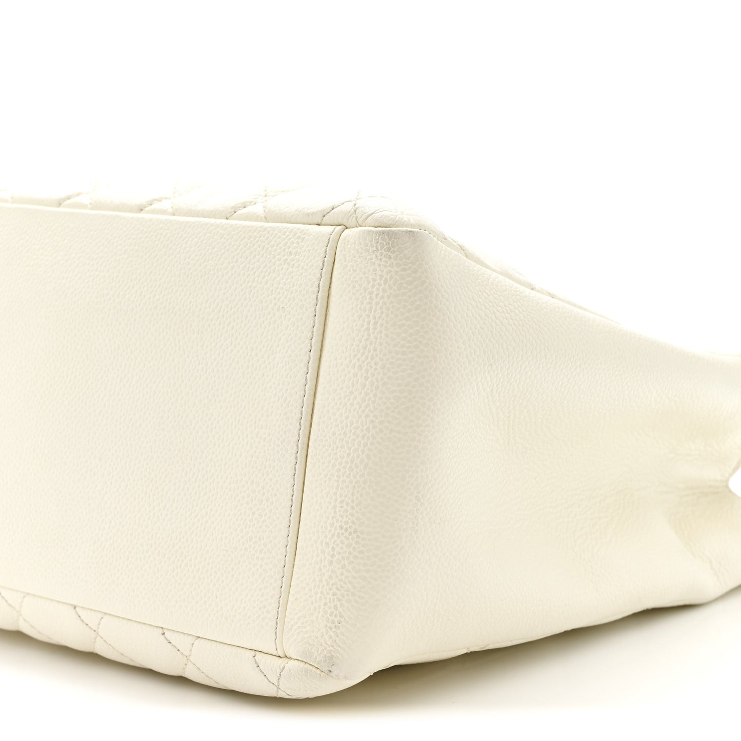 Caviar Quilted Grand Shopping Tote GST White