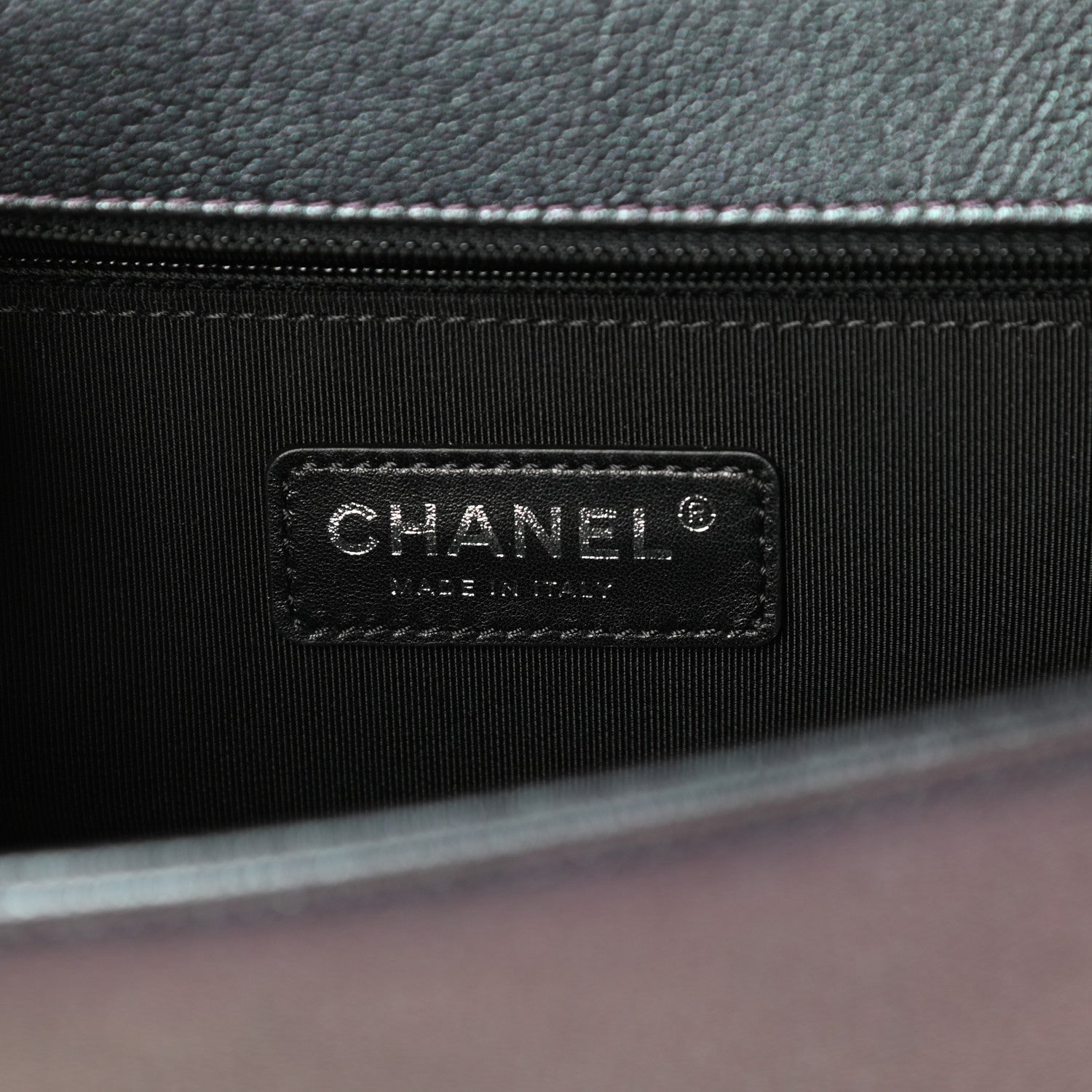 Chanel Iridescent Goatskin Quilted New Medium Boy Flap Purple 6 of 10