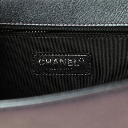 Chanel Iridescent Goatskin Quilted New Medium Boy Flap Purple 6 of 10