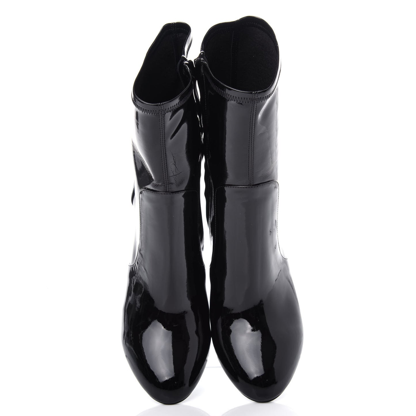 Patent Silhouette Ankle Boots 38 Black