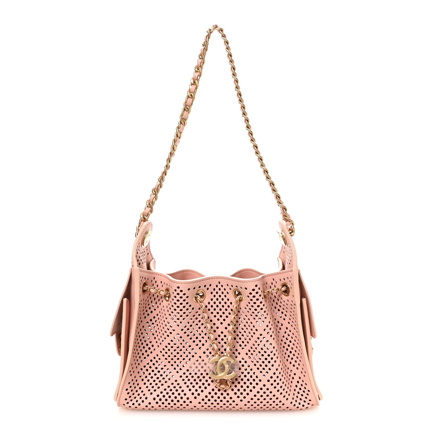 Chanel Perforated Calfskin Quilted Mini Chanel 25 Handbag Light Pink 1 of 10