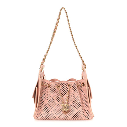 Chanel Perforated Calfskin Quilted Mini Chanel 25 Handbag Light Pink 1 of 10
