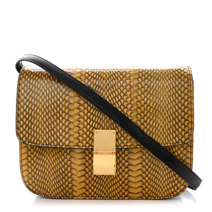 Celine Cobra Calfskin Medium Classic Box Flap Bag Yellow 1 of 12
