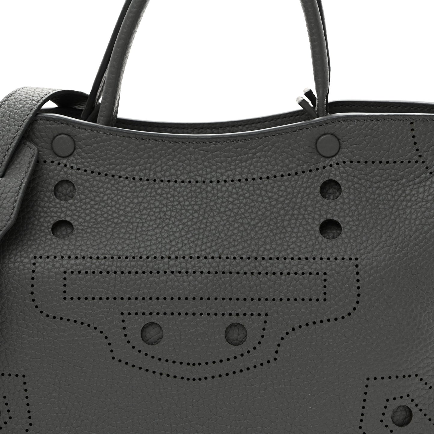 Veau Grana Perforated Blackout Hardware S City Gris Acier