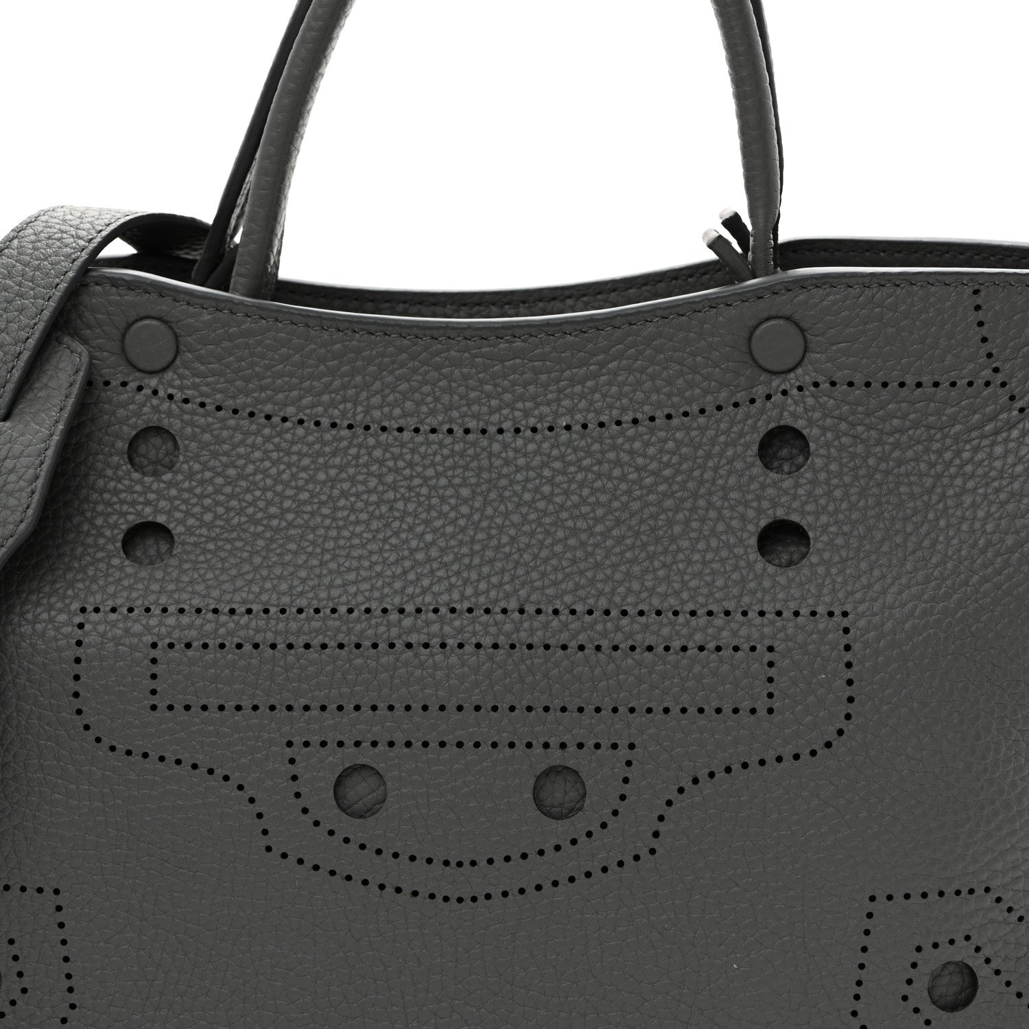 Balenciaga Veau Grana Perforated Blackout Hardware S City Gris Acier 9 of 11